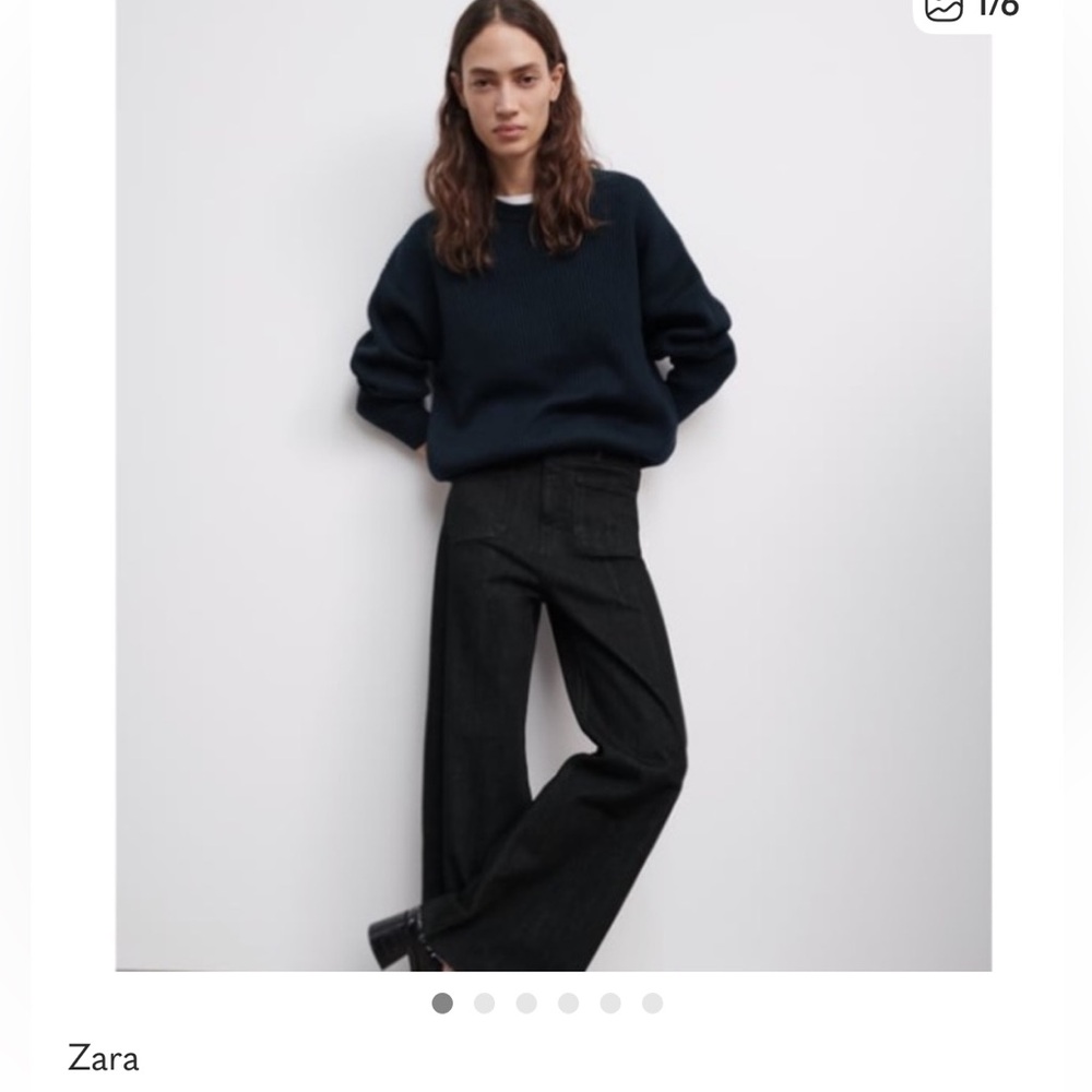 Zara women’s navy blue knit sweater small
